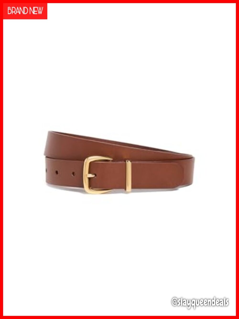 Essential Leather Belt with Gold-Tone Buckle, 1.25in Width, Classic Fit